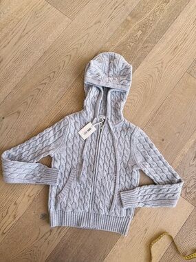 NWT 128599 Aritzia Sunday best cottage heather   Chrome XXS sweater cardigan